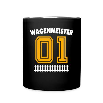 Wagenmeister Eisenbahn - Tasse einfarbig - Schwarz - Vorne