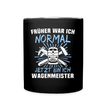 Wagenmeister Eisenbahn Zugtechniker - Tasse einfarbig - Schwarz - Vorne