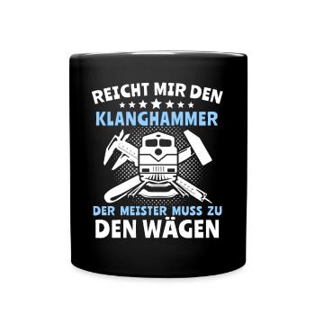 Wagenmeister Sprüche Zugtechniker - Tasse einfarbig - Schwarz - Vorne