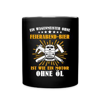 Wagenmeister Eisenbahn Zugtechniker - Tasse einfarbig - Schwarz - Vorne