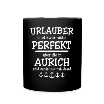 Aurich Sprüche - Tasse einfarbig - Schwarz - Vorne