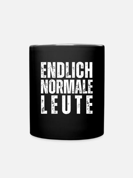 Endlich normale Leute. Lustige Ruhrpott Sprüche - Tasse einfarbig - Schwarz