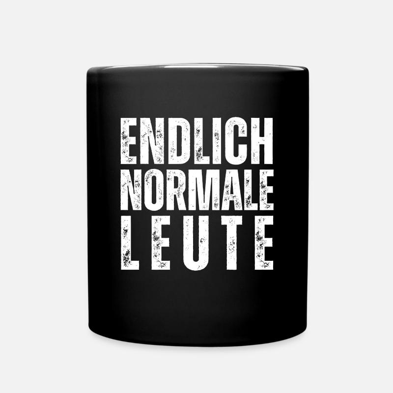 Endlich normale Leute. Lustige Ruhrpott Sprüche - Tasse einfarbig - Schwarz