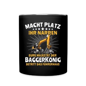Baggerfuehrer Baggerfahrer - Tasse einfarbig - Schwarz - Vorne
