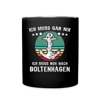 Boltenhagen Urlaub - Tasse einfarbig - Schwarz - Vorne