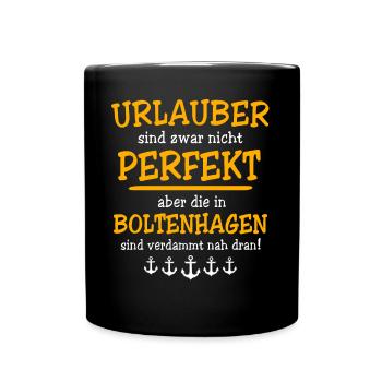 Boltenhagen Urlaub - Tasse einfarbig - Schwarz - Vorne
