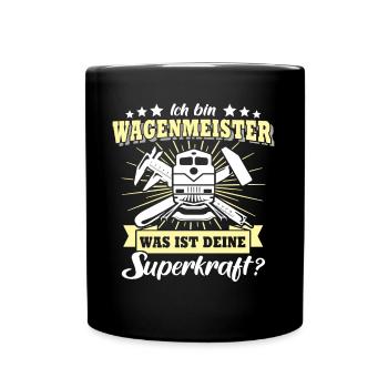 Wagenmeister Superkraft - Tasse einfarbig - Schwarz - Vorne
