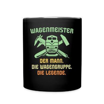 Wagenmeister Männer - Tasse einfarbig - Schwarz - Vorne
