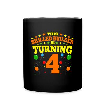 4th birthday Boy Brick Builder 4 Years Old Gifts - Tasse einfarbig - Schwarz - Vorne