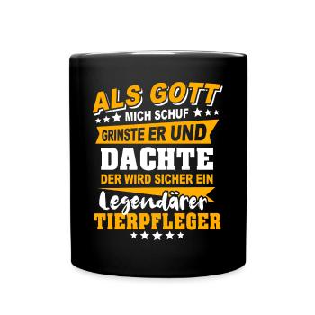 Tierpfleger Sprüche - Tasse einfarbig - Schwarz - Vorne