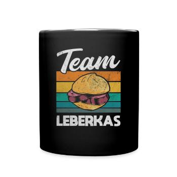 Team Leberkäse Leberkässemmel Fleischsalat - Tasse einfarbig - Schwarz - Vorne