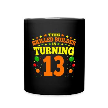 13th birthday Boy Brick Builder 13 Years Old Gifts - Tasse einfarbig - Schwarz - Vorne
