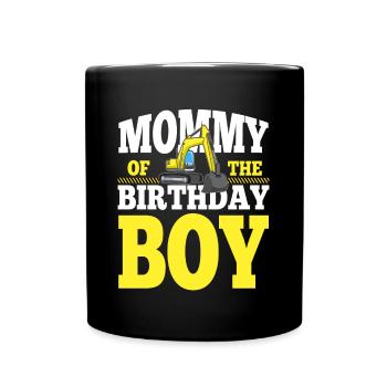 Maman de la famille de construction de garçon d’anniversaire - Mug uni - noir - Devant