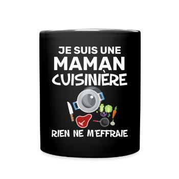 Cadeau Maman Cuisinière Humour Fête des Mères - Mug uni - noir - Devant