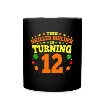 12th birthday Boy Brick Builder 12 Years Old Gifts - Tasse einfarbig - Schwarz - Vorne