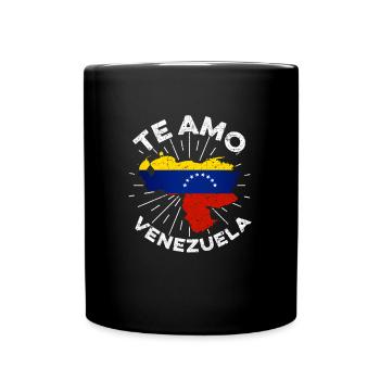 Te Amo Venezuela Flag Venezuelan Gift - Full Colour Mug - black - Front