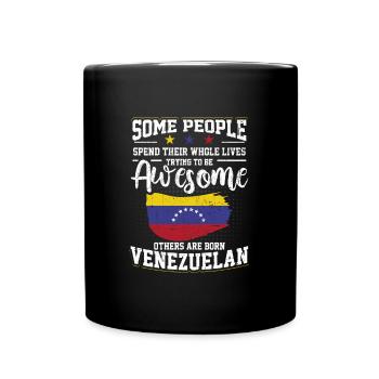 Awesome Venezuelan Venezuelan Flag Origin - Full Colour Mug - black - Front