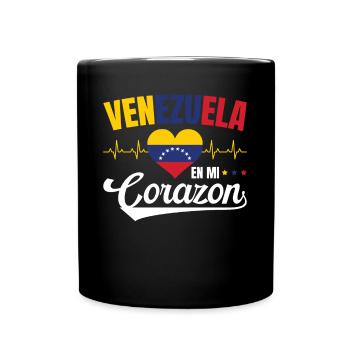 Venezuela En Mi Corazon Lebensweisheit Venezolaner - Tasse einfarbig - Schwarz - Vorne