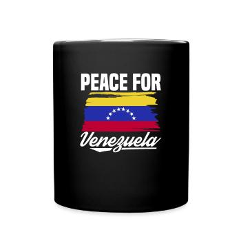 Peace for Venezuela Südamerika Länderreise Flagge - Tasse einfarbig - Schwarz - Vorne