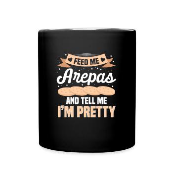 Venezuela Arepas Gebäck Lustiger Arepas Spruch - Tasse einfarbig - Schwarz - Vorne