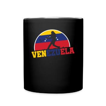 Venezuela Baseball Flag Baseball Player Sports - Full Colour Mug - black - Front