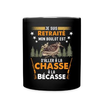 Retraité Chasseur de bécasse Humour Chasse Gibiers - Mug uni - noir - Devant
