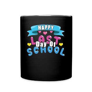 Day Of School Heart Summer Happy Last Class - Full Colour Mug - black - Front