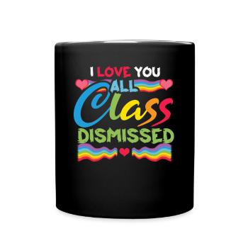 Jour d’école heureux Dernière classe arc-en-ciel rejetée - Mug uni - noir - Devant