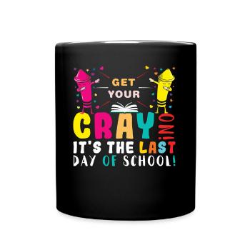 Bunte glückliche Sommertag-Schulklasse entlassen - Tasse einfarbig - Schwarz - Vorne