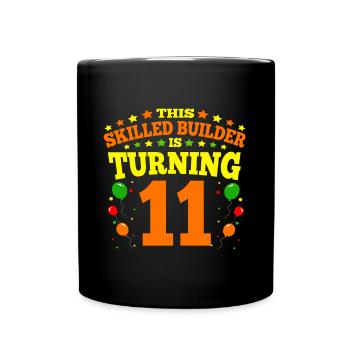 11th birthday Boy Brick Builder 11 Years Old Gifts - Tasse einfarbig - Schwarz - Vorne