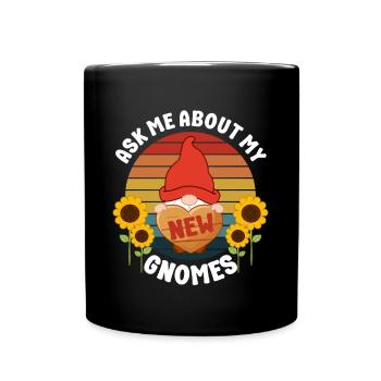 Posez-moi des questions sur mes nouveaux gnomes gnomes elfes miniatures - Mug uni - noir - Devant