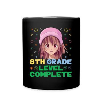 Anime Tag der Schule Glückliche letzte Klasse 8. Klasse - Tasse einfarbig - Schwarz - Vorne