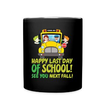Mignon jour de l’école Joyeux chauffeur de bus de dernière classe - Mug uni - noir - Devant