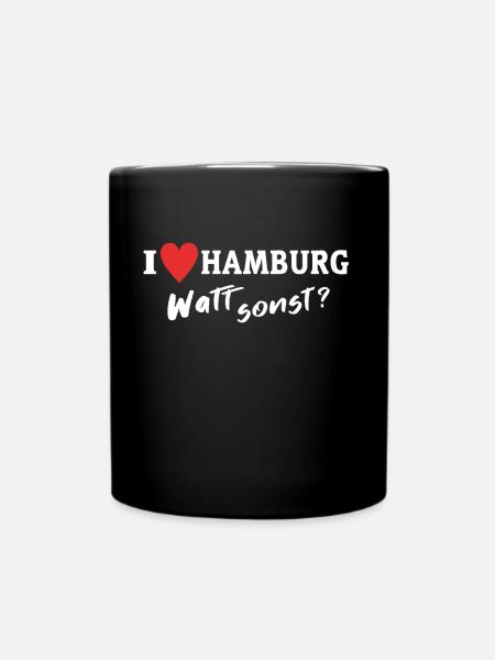 Ich Liebe Hamburg - Tasse einfarbig - Schwarz