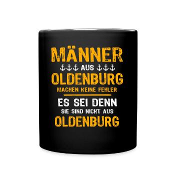 Oldenburg Mann Oldenburger Männer - Tasse einfarbig - Schwarz - Vorne