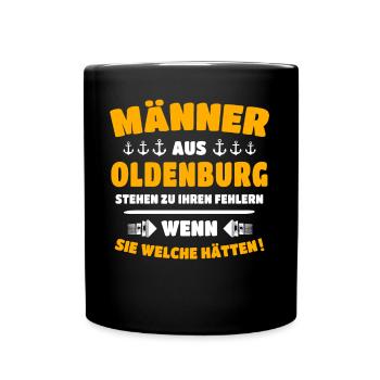 Oldenburger Männer - Tasse einfarbig - Schwarz - Vorne