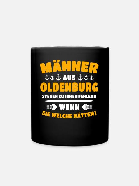 Oldenburger Männer - Tasse einfarbig - Schwarz