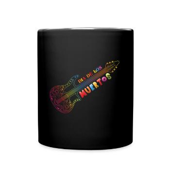 Guitare Mexique Muertos Floral Jour De Mort Halloween - Mug uni - noir - Devant