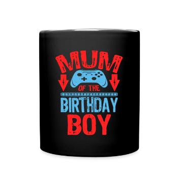 Maman de l’idée de famille de jeu de garçon d’anniversaire - Mug uni - noir - Devant