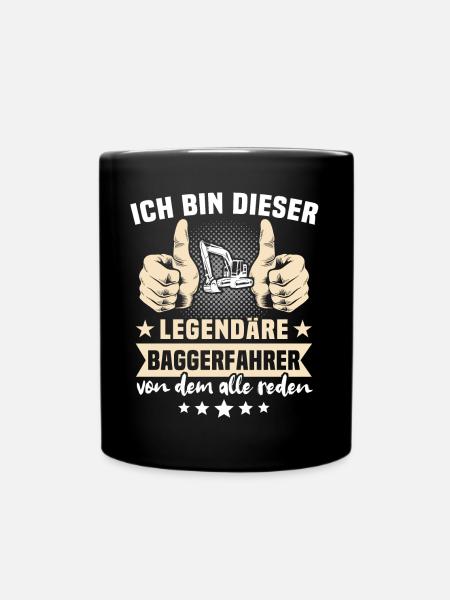 Baggerfuehrer Baggerfahrer - Tasse einfarbig - Schwarz