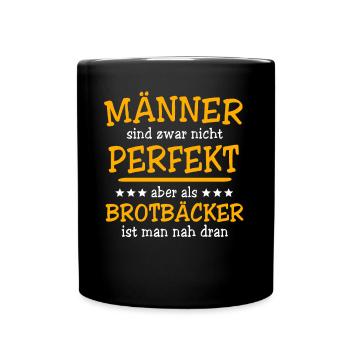 Brotbäcker Sprüche - Tasse einfarbig - Schwarz - Vorne