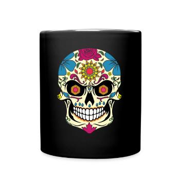 Dia de los Muertos Tag der Toten Halloween - Tasse einfarbig - Schwarz - Vorne