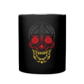 Dia de los Muertos Tag der Toten Halloween Deutschland - Tasse einfarbig - Schwarz - Vorne