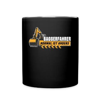 Baggerführer - Tasse einfarbig - Schwarz - Vorne