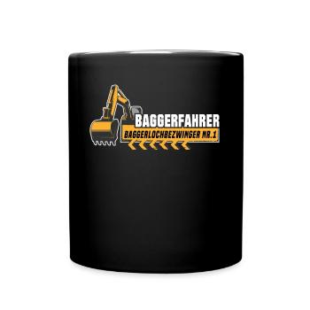 Baggerführer - Tasse einfarbig - Schwarz - Vorne