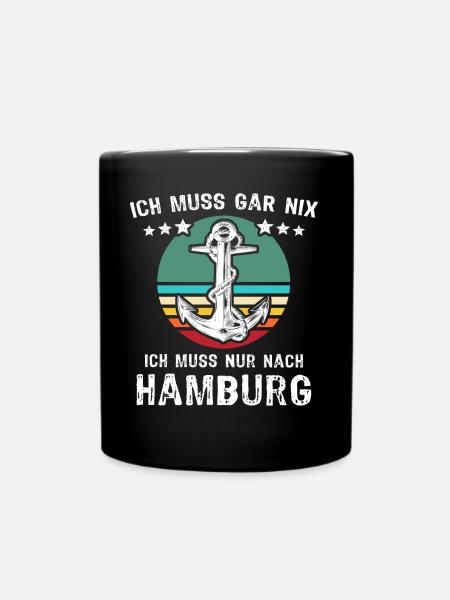 Hamburg Urlaub - Tasse einfarbig - Schwarz