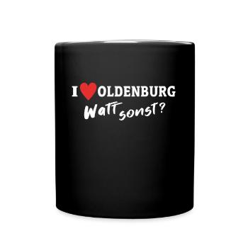 Ich Liebe Oldenburg - Tasse einfarbig - Schwarz - Vorne