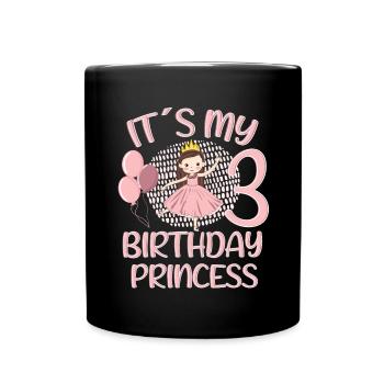 Birthday Princess 3 Years Old Bday Party Gift - Tasse einfarbig - Schwarz - Vorne