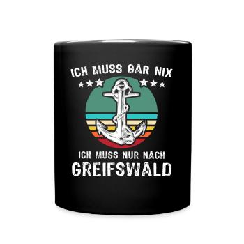 Greifswald Urlaub - Tasse einfarbig - Schwarz - Vorne