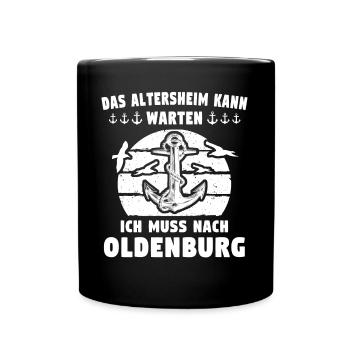 Heiligenhafen Sprüche Heiligenhafener - Tasse einfarbig - Schwarz - Vorne